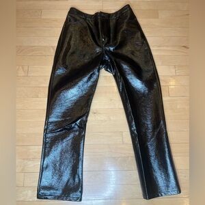 LELIS Collection Black Shinny Leather Pants ~ Size medium.